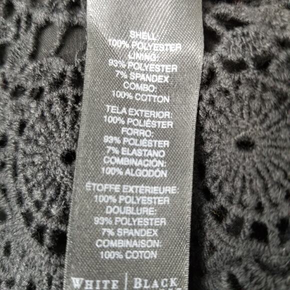 White House Black Market Crochet Lace Dress 00 Sleeveless Pleated Skirt Black - Picture 8 of 8